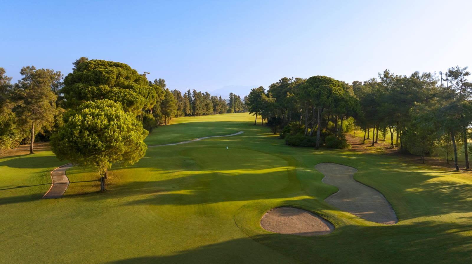 Golfbane i Belek, Tyrkia ved solnedgang